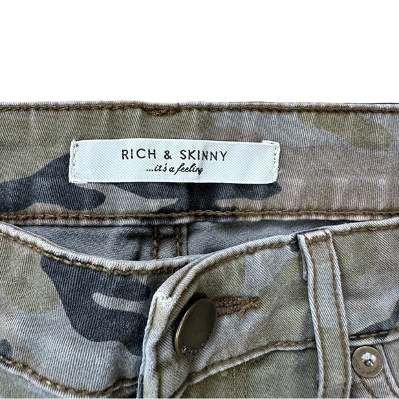 Rich & Skinny Camo Legacy Stretch Jeans Camouflage Size 27 - Picture 3 of 10